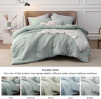 Bedsure Full Comforter Set - Mint Green Soft Bedding for All Seasons, Cationic Dyed Bed Set, 3 Pieces, 1 Full Size Comforter (82"x86") and 2 Pillow Shams (20"x26"+2")