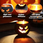 Set of 8 Halloween Candle Holder, Tealight Grimace Holder, Black Votive Candlesticks for Table Centerpieces Party Decoration