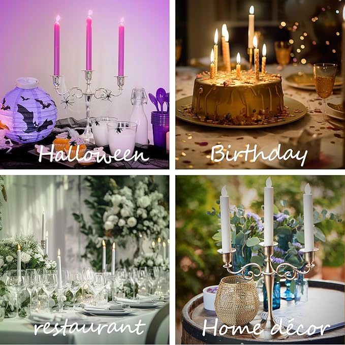 3 Candle Metal Candelabra – Candlesticks Holder for Formal Events, Wedding, Church, Holiday Décor, Halloween – Taper Candle Holder Stand Centerpiece Elegant Decoration Piece for Table,Gold