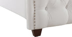 Jennifer Taylor Home Marcella Upholstered Shelter Headboard Bed Set, Queen, Bright White Polyester