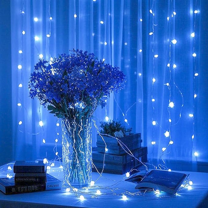 Ehome Fairy Lights, USB Operated Fairy Light Plug in 33ft 100 Led Waterproof String Lights Copper Wire Decorative String Light for Bedroom Indoor Christmas Wedding Party Patio Window (Blue)