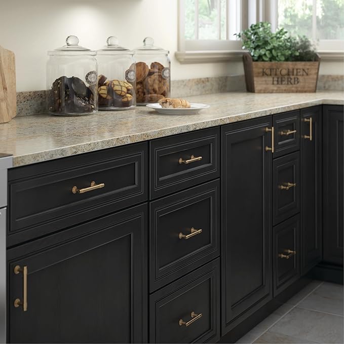 Franklin Brass - Francisco Champagne Bronze Gold Cabinet Handles 3 Inch (3") Hole Center Pulls | Easy Install, Durable Hardware for Kitchen Cabinet Door, Drawers, Dresser Pull, Furniture (10 Pack)