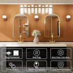 20x30 Inch Arched LED Bathroom Mirror with Lights, Adjustable 3000K/4500K/6000K, Wall Mounted Gold Frame Lighted Bathroom Vanity Mirror, Anti-Fog, Dimmable, Memory Function