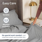 King 6 Piece Sheet Set - Comfy Breathable & Cooling - Soft Hotel Luxury Bedding Set with 8-16 Inch Deep Pockets - 1 Flat & 1 Fitted Sheet & 4 Pillowcases - Wrinkle Free & Easy Care - Heathered Grey
