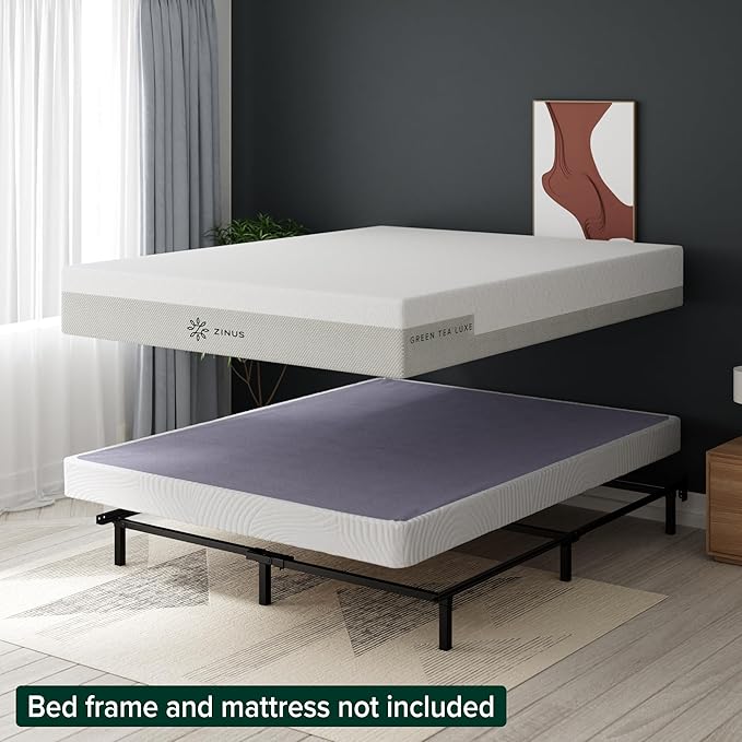 ZINUS Edgar 4 Inch Bamboo Box Spring, Mattress Foundation, Sturdy Bamboo Structure, Low Profile, Easy Assembly, King