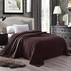 Exclusivo Mezcla Fleece Blanket Queen Size for Bed, Super Soft and Warm, All Season Use, Cozy, Plush, Lightweight, 90x90 Inches, Coffee
