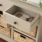 SAFAVIEH Home Collection Herman Vintage Grey 6-Drawer Wicker Basket Storage Unit, Fully Assembled (AMH5702A)