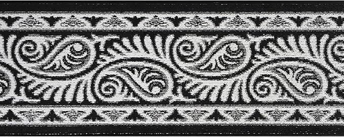 Custom Length Cut to Size Tribal Ethnic Southwestern Inspired Hallway Runner Rug, Non Slip Rubber Backed, 31 inch Wide X Customized Length, Mayan Black, 31 inch X 7 feet