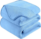 Soft Travel Size Throw for All Season Warm Fuzzy Microplush Lightweight Thermal Fleece Summer Autumn Fall Winter Spring Blankets for Bed Couch Sofa,50x60 Inches,Washed Blue