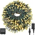 QUWIN Led Outdoor Christmas String Lights, 500 LED UL Certified 8 Lighting Modes, Indoor & Outside Waterproof Fairy Light for Christmas Tree, Patio, Holidays, Party (180 Ft Warm White)