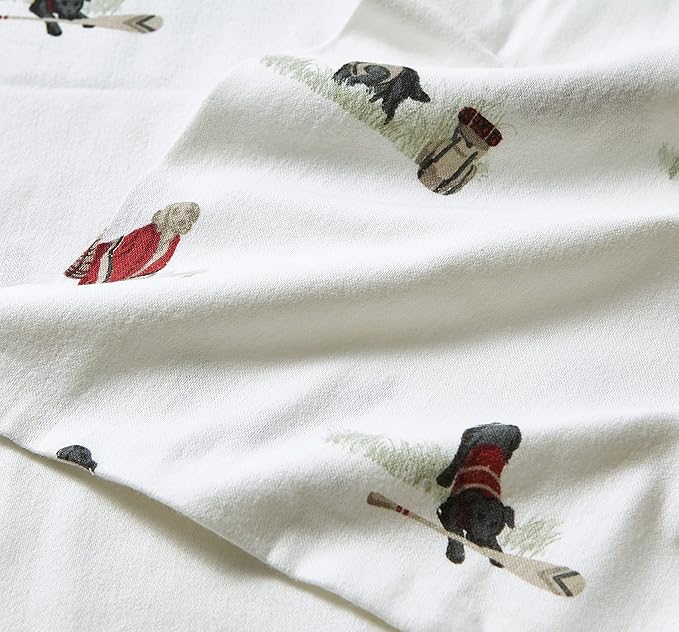 Eddie Bauer - Queen Sheet Set, Warm Breathable Cotton Flannel Bedding with Deep Pockets, Brushed for Extra Softness, Cozy Home Decor, Oeko-Tex Certified (Retriever Adventures, Queen)