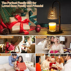Candle Warming Lamp with Timer : Adjustable Light Level Adjustable Height Flameless and Smokeless Safety Candle Lamps - Jar Candles Home Decoration