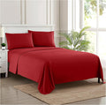 Queen Size Bed Sheets - Breathable Luxury Sheets with Full Elastic & Secure Corner Straps Built In - 1800 Supreme Collection Extra Soft Deep Pocket Bedding Set, Sheet Set, Queen, Red