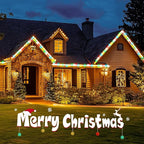 Minetom C9 Multicolor Christmas String Lights, 25FT 25 Blubs Bright & Warm Outdoor Christmas Lights, Long Life C9 String Lights for Tree Patio Gazebo Wreath, Multicolor Green Wire