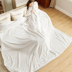 Bedsure GentleSoft Sherpa Fleece Oversized Cal King Blankets for Bed - Thick and Warm Throw for Women and Men, Soft Fuzzy Plush Large Blanket for Winter, White, 112x98 Inches