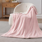 Bedsure GentleSoft Sherpa Fleece Throw Blanket for Couch - Thick and Warm Throw for Girls and Women, Soft Fuzzy Plush Blanket for Winter, Pink, 50x60 Inches