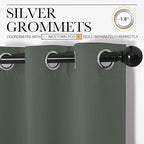 NICETOWN Thermal Insulated Curtains Blackout Draperies, Window Treatment Solid Grommet Room Darkening Drape Panels for Bedroom (Dark Mallard, Set of 2 Panels, 34 by 63 inches Long)