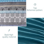 Cottolester Teal Comforter Set King Size,Boho Striped Bed in a Bag 8 Pieces,Paisley Soft Microfiber Bedding Comforter Set