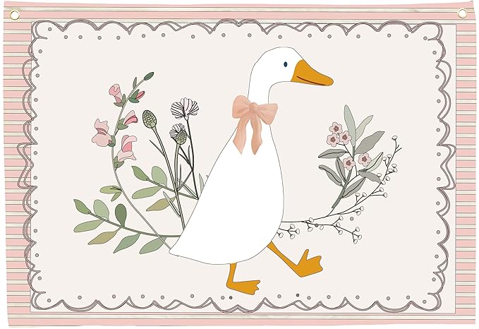Silly Goose Nursery Rectangular Canvas Banner-Boho Flag Wall Sign Decor for Girls Toddler Kids, Baby Room Above Crib Bedroom Playroom Reading Room Decor-Baby Shower Birthday Christmas Gift