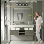 PAIHOME 30x40-Inch Brushed Nickel Bathroom-Vanity-Mirror for Wall - 304 Stainless Steel Silver Frame Bathroom Mirrors, Rectangle Farmhouse Mirror, Vertical Or Horizontal Hanging Modern Mirror