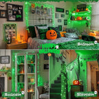 JMEXSUSS 2 Pack Green Fairy Lights Battery Operated, Total 400 LED 132ft Twinkle String Lights with Remote, 8 Modes Christmas Lights for Tree Fireplace Bedroom Indoor Outdoor Halloween Xmas Decor