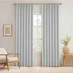 KangBang Light Grey Pinch Pleated Blackout Curtains 84 Inch Length 2 Panels Set, Faux Linen Thermal Insulated Pleated Drapes with Hooks for Bedroom Living Room, Elegant Modern Decor, 42" W x 84" L