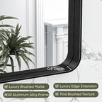 Suidia Bathroom Mirror, 30" x 22" Wall Mirror Metal Framed, Bathroom Vanity Mirror for Living Room Bedroom Bathroom Entryway, Black, Rounded Corner Style