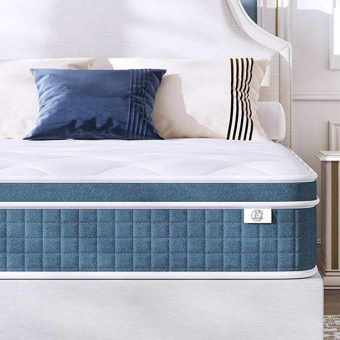 koorlian Twin XL Mattress, 10 Inch Hybrid Mattress Twin XL with Individual Pocket Springs and Pressure-Relieving Memory Foam, Breathable, Medium Firm Mattress in a Box 80"x39"x10"