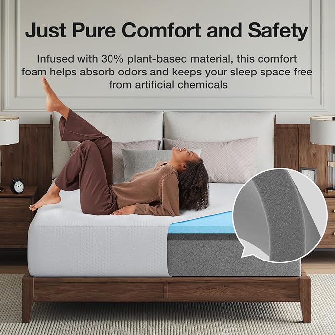 Novilla Queen Size Mattress, 14 inch Gel Memory Foam Mattress, Queen Mattresses for Cooling Night Sleep & Pressure Relief, CertiPUR-US Certified