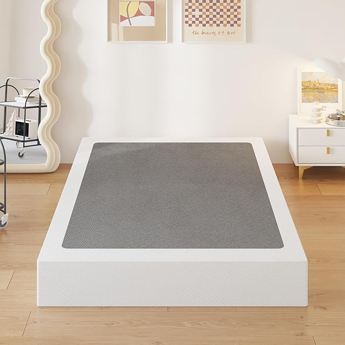 10 Inch High Profile Full Size Box Spring Heavy Duty Metal Box Spring Full Size with Fabric Cover, Sturdy Mattress Foundation, Easy Assembly, Noise Free, Black