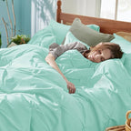 Bedsure California King Comforter Set - Bed in a Bag Cal King Bedding Set 7 PCS, GentleSoft™ Pintuck Bed Set Gift for Family, Pinch Pleat Mint Green Comforter with Sheets, Pillowcases & Shams