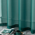 DUALIFE Hunter Green Sheer Curtains 120 Inch Length,Look Semi Sheer Curtain Drapes for Living Room Bedroom Kitchen Bathroom Privacy Voile Window Treatment Panels,52 x 120 Inches10 FT,Set of 2 Panles
