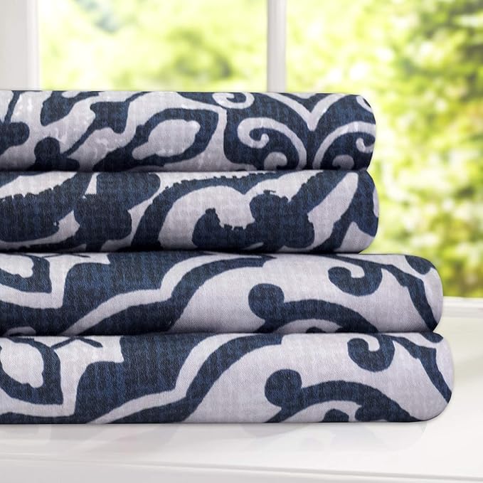 Sweet Home Collection Bed Linen Set - Full Size Sheet Sets, 1800 Supreme Collection, Extra Soft, Deep Pocket, Elastic Corner Straps, 4 Pieces, Oasis