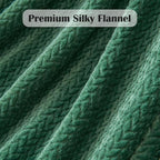 NEWCOSPLAY Super Soft Twin Blanket Dark Green Premium Silky Flannel Fleece Leaves Pattern Lightweight Bed Blanket All Season Use (Dark Green, Twin(60"x80"))