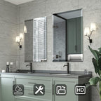 Mirrorons Beveled Mirror, Bathroom Mirrors for Wall 24" x 36", Frameless Rectangle Bathroom Mirror with Beveled Edge, Hangs Horizontally or Vertically, Upgraded Packing