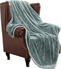 Exclusivo Mezcla Plush Fuzzy Fleece Throw Blanket Extra Large, Super Soft, Fluffy and Warm Blankets for Couch, Bed, Suitable for All Seasons (50x70 Inches, Mixed Green)
