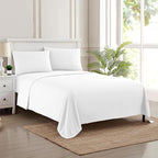 King Size Sheets - Breathable Luxury Bed Sheets with Full Elastic & Secure Corner Straps Built In - 1800 Supreme Collection Extra Soft Deep Pocket Bedding, Sheet Set, EXTRA DEEP pocket - King, White