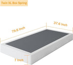 Box Spring Twin XL 7 Inch Metal Box Springs Twin XL Size Basics Bed Base, Mattress Foundation,Black Heavy Duty Structure with Cover, No Noise,Easy Assembly