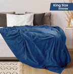 Utopia Bedding Fleece Blanket King Size Royal Blue 300GSM Luxury Fuzzy Soft Anti-Static Microfiber Bed Blanket (90x102 Inch)