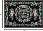 Flagship Carpets Schoolgirl Style Vintage Floral Educational Area Rug for Kids Room Seating Décor, Children's Classroom, Play Carpet for Teaching and Playroom, 5' x 7'6", Black & Multi