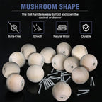 FoDau770 30pcs Unfinished Wood Knobs, Round Ball Cabinet Knobs Vintage Drawer Pulls, Natural Wooden Cabinet Hardware for Furniture Drawer Dresser Wardrobe Cupboard - 1-1/2" Diameter