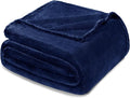 Exclusivo Mezcla Fleece Blanket King Size for Bed, Super Soft and Warm, All Season Use, Cozy, Plush, Lightweight, 90x104 Inches, Navy Blue