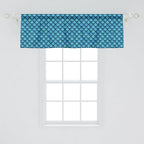 Ambesonne Fish Scale Window Valance Pack of 2, Nautical Design Realistic Graphic Water Drops on Half Circles Print, Rod Pocket Curtain Valances for Kitchen Bedroom, 42" X 18", Blue and Turquoise