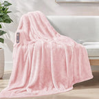 Exclusivo Mezcla Plush Fuzzy Fleece Throw Blanket Extra Large, Super Soft, Fluffy and Warm Blankets for Couch, Bed, Suitable for All Seasons (50x70 Inches, Light Pink)
