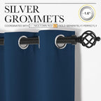NICETOWN 84 inches Blackout Curtains for Office and Theater, Thermal Insulated Solid Grommet Drapes for Living Room (Moroccan Blue, 1 Pair, 42 inches Wide)