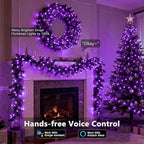 Brizled Smart Halloween Lights, 300 LED 98FT Orange & Purple Color Changing String Lights APP & Voice Control, Music Sync, Dimmable Ghostfire Flow Light for Outdoor Indoor Halloween Thanksgiving Decor