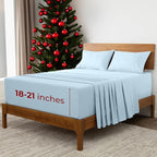 Mellanni Extra Deep California King Sheets - 4 PC Iconic Collection Bedding - Hotel Luxury, Ultra Soft, Cooling Bed Sheets - Wrinkle, Fade, Stain Resistant (Cal King, Aqua)
