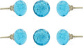 Perilla Home Set of 6 Knobs - Premium Blue Crystal Bubble Knobs Handles - Modern Decorative Glass Knobs for Home Decor, Kitchen, Cabinet, Hardware, Cupboard, Door, Dresser, Wardrobe and Drawer Pulls