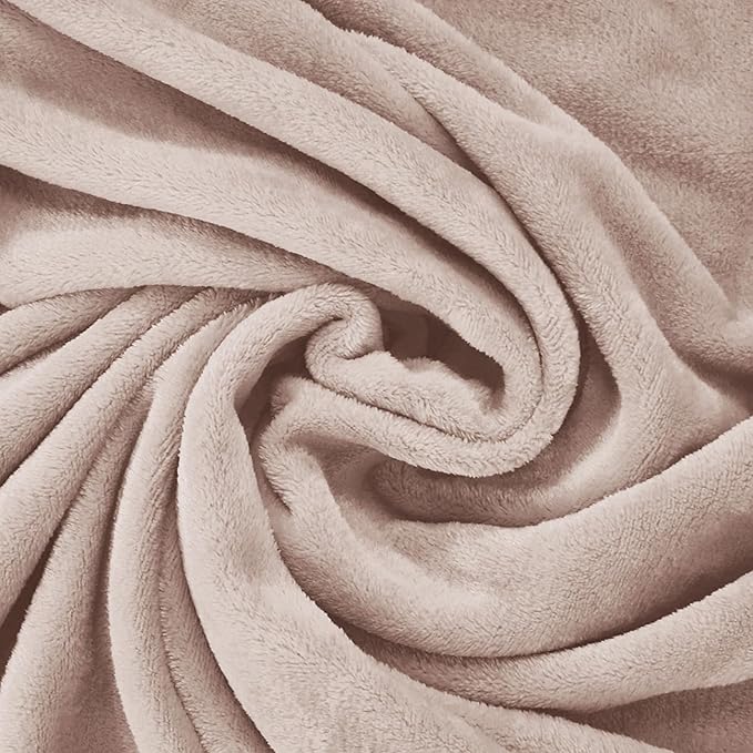 Exclusivo Mezcla Fleece Throw Blanket for Couch, Sofa, 300GSM Super Soft and Warm Blankets, Camel Throw All Season Use, Cozy, Plush, Lightweight, 50x60 Inches
