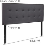 Flash Furniture Lennox Tufted Upholstered Full Size Headboard in Gray Vinyl